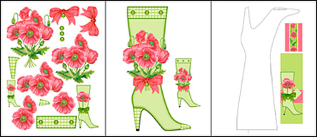 Birth Flower and Gem August Shaped Stand-up Boot Card