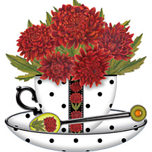  Anni Arts Handmade Card Designs Birth Flower November Shaped Teacup Cradle Card