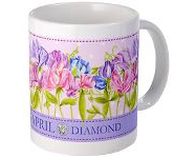 Anni Arts Birth Flower and Gem April Ceramic Mug