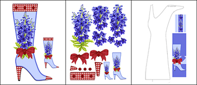 Birth Flower and Gem July Shaped Stand-up Boot Card
