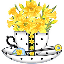  Anni Arts Handmade Card Designs Birth Flower March Shaped Teacup Cradle Card 