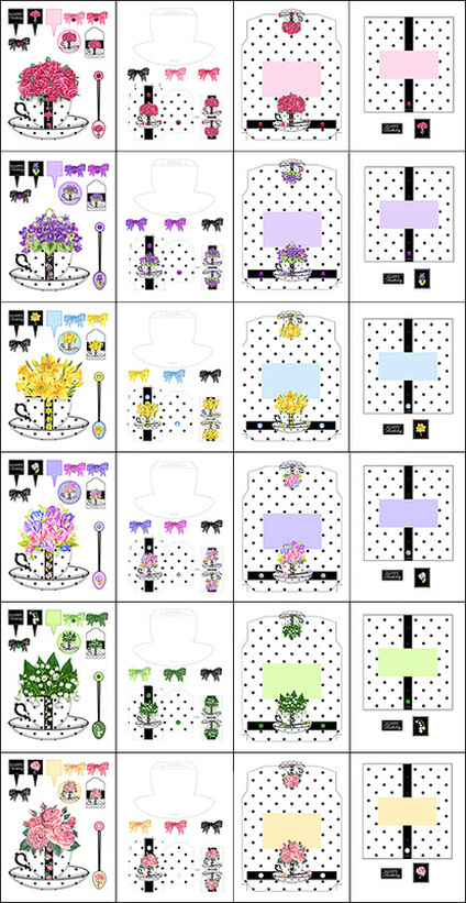 Anni Arts Birth Flower & Gem Teacup Cards Combo