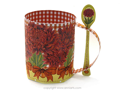 Anni Arts Luxury Printable Crafts Birth Flower and Gem November 3D Mug Set (now with Bonus Tray too)