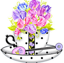  Anni Arts Handmade Card Designs Birth Flower April Shaped Teacup Cradle Card