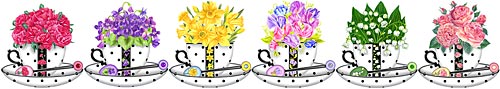 Anni Arts Paper Porcelain Birth Flower and Gem Shaped Teacup Cradle Cards