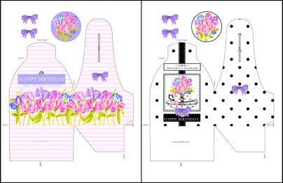 Printable Birth Flower and Gem April Shaped Cradle Teacup Card