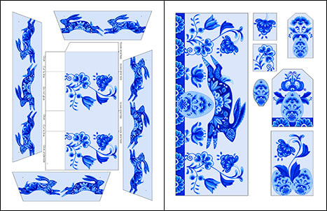 Anni arts Delft Blue Bird Print crafts